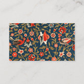 鳥と花ペルシャの青い赤のパターン 名刺 (裏面)