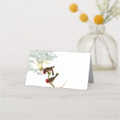 鳥と花中国のの結婚場所+メニューカード プレイスカード (裏面)