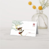 鳥と花中国のの結婚場所+メニューカード プレイスカード (正面)