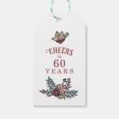 鳥と花誕生日ありがとうメッセージカード ギフトタグ (正面)