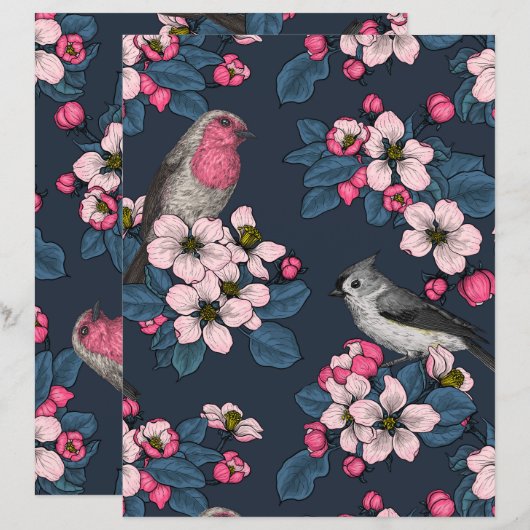 鳥と花 (正面/裏面)