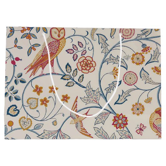 鳥と花、ウィリアム・モリス大抱き枕 ラージペーパーバッグ (裏面)