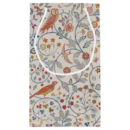 鳥と花、ウィリアム・モリス小抱き枕 スモールペーパーバッグ (裏面)