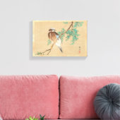 鳥と花、カケスとコニファー キャンバスプリント (インサイチュ (リビング))