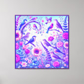 鳥と花 キャンバスプリント (正面)