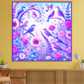 鳥と花 キャンバスプリント (インサイチュ (リビング))