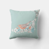 鳥と花 クッション (裏面)