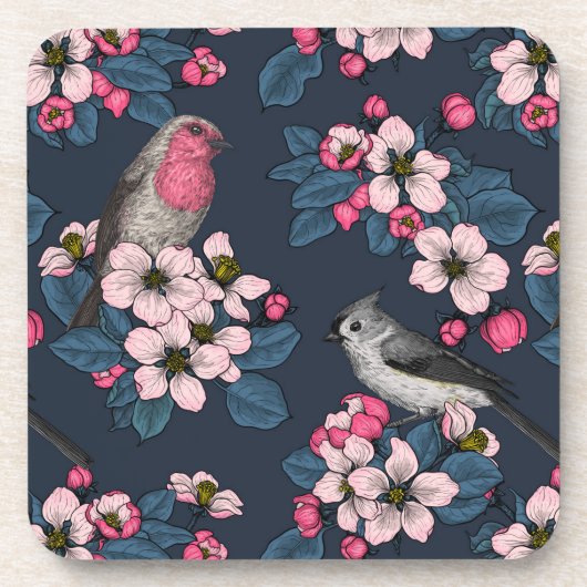 鳥と花 コースター (正面)