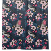 鳥と花 シャワーカーテン (正面)