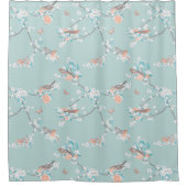 鳥と花 シャワーカーテン (正面)