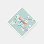 鳥と花 スタンダードカクテルナプキン (角)