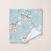 鳥と花 バスタオルセット (ウォッシュタオル)