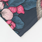 鳥と花 フリースブランケット (角)