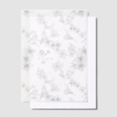 鳥と花 ベラム紙招待状 (オフセット)