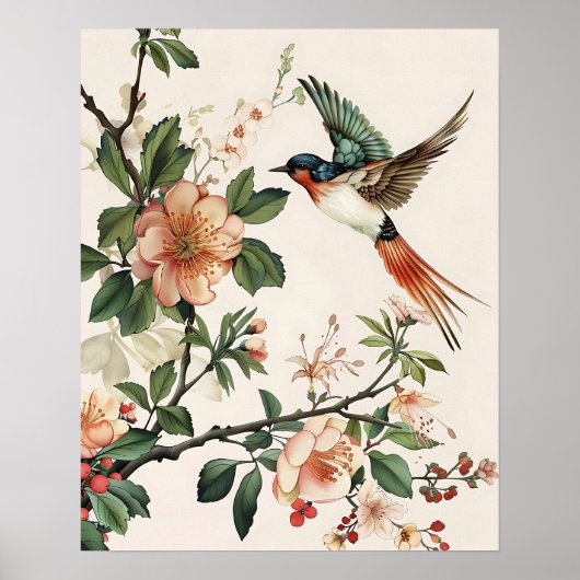 鳥と花 ポスター (正面)