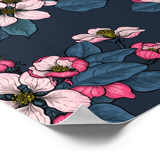 鳥と花 ポスター (角)