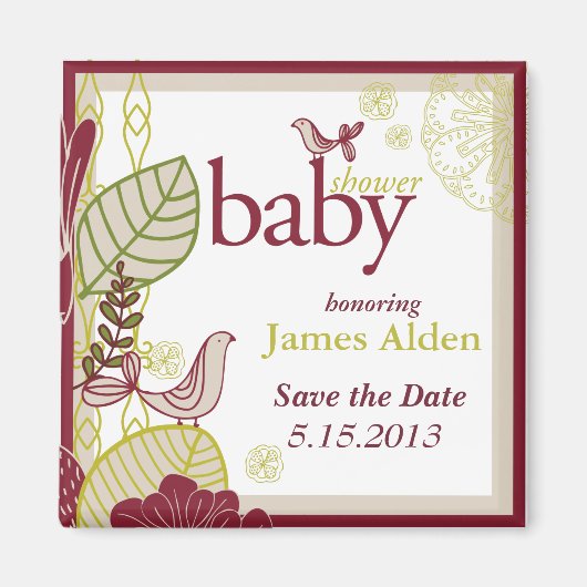 鳥と花 マグネット (正面)