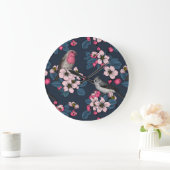 鳥と花 ラージ壁時計 (ホーム)