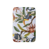 鳥と花：熱帯のヴィンテージパターン。 バスマット (正面縦)