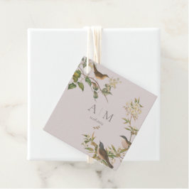 鳥と葉結婚式の引き出物、ロマンチックなラベル フェイバータグ