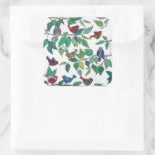 鳥と葉鳥の四角いシール スクエアシール (バッグ)