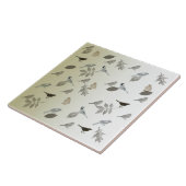 鳥と葉鳥 タイル (側面)