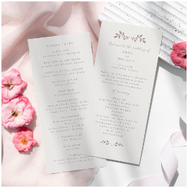 鳥と葉、ロマンチックなフラットウェディングプログラム プログラム