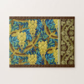 鳥と藤ベルヌイユ青茶色の黄色 ジグソーパズル (横)