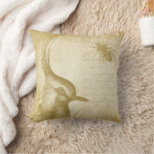 鳥と蜂のヴィンテージ クッション (ブランケット)