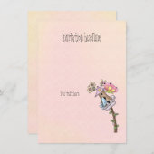 鳥と蝶が鳥小屋で会う 招待状 (正面/裏面)