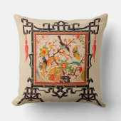 鳥と蝶と竹縁どの クッション (正面)