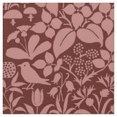 鳥と蝶と赤レンガの庭 ファブリック (クローズアップ)