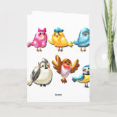 鳥と蝶のクリスマスツリーアート シーズンカード (裏面)