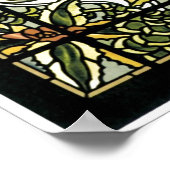 鳥と蝶のステンドグラス ポスター (角)