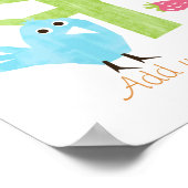 鳥と蝶の壁画 ポスター (角)