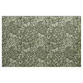 鳥と蝶の庭、オリーブグリーン ファブリック (ファットクウォーター)