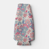 鳥と蝶の花の模様 ボトルクーラー (正面)