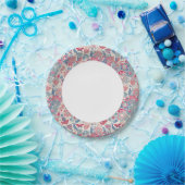 鳥と蝶の花柄 ペーパープレート (パーティー)