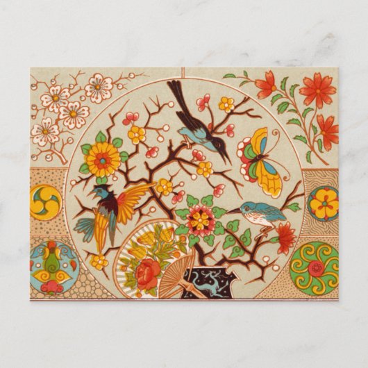 鳥と蝶はがき ポストカード (正面)