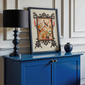 鳥と蝶アートプリント ポスター