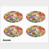 鳥と蝶オーバルシール 楕円形シール (シート)