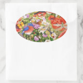 鳥と蝶オーバルシール 楕円形シール (バッグ)