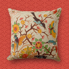 鳥と蝶装飾用クッション クッション