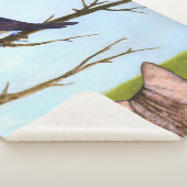 鳥と話すタビー猫 シェルパブランケット (3/4)