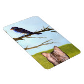 鳥と話すタビー猫 マグネット (右側)