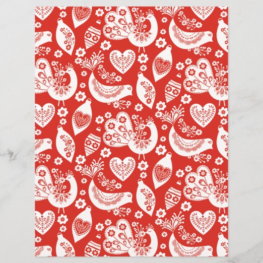 鳥と赤スカンジナビアのクリスマスパターン (裏面)