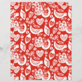 鳥と赤スカンジナビアのクリスマスパターン (正面/裏面)