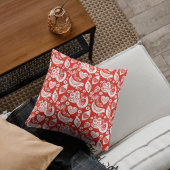 鳥と赤スカンジナビアのクリスマスパターン クッション