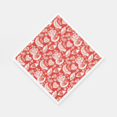 鳥と赤スカンジナビアのクリスマスパターン スタンダードランチョンナプキン (角)