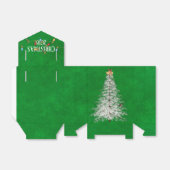 鳥と鈴の付いた白いクリスマスツリー フェイバーボックス (折り畳みなし)